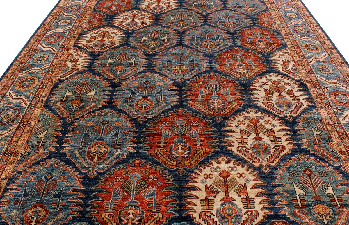 9x12 Blue and Navy Anatolian Traditional Rug