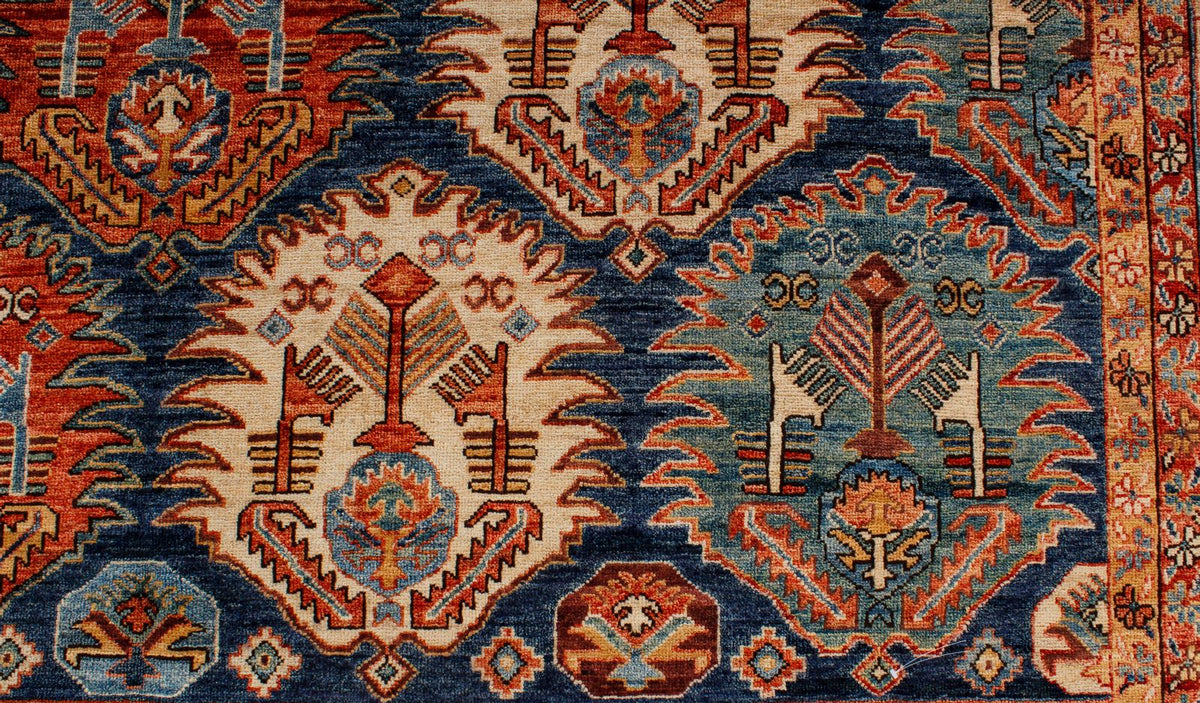 9x12 Blue and Navy Anatolian Traditional Rug