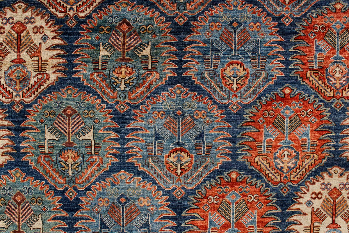 9x12 Blue and Navy Anatolian Traditional Rug