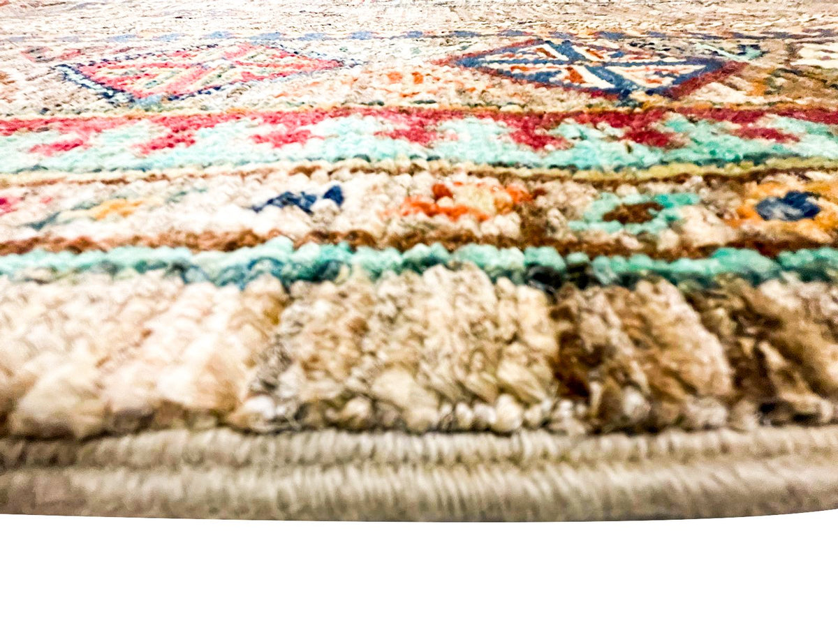 6x9 Gray and Orange Tribal Rug