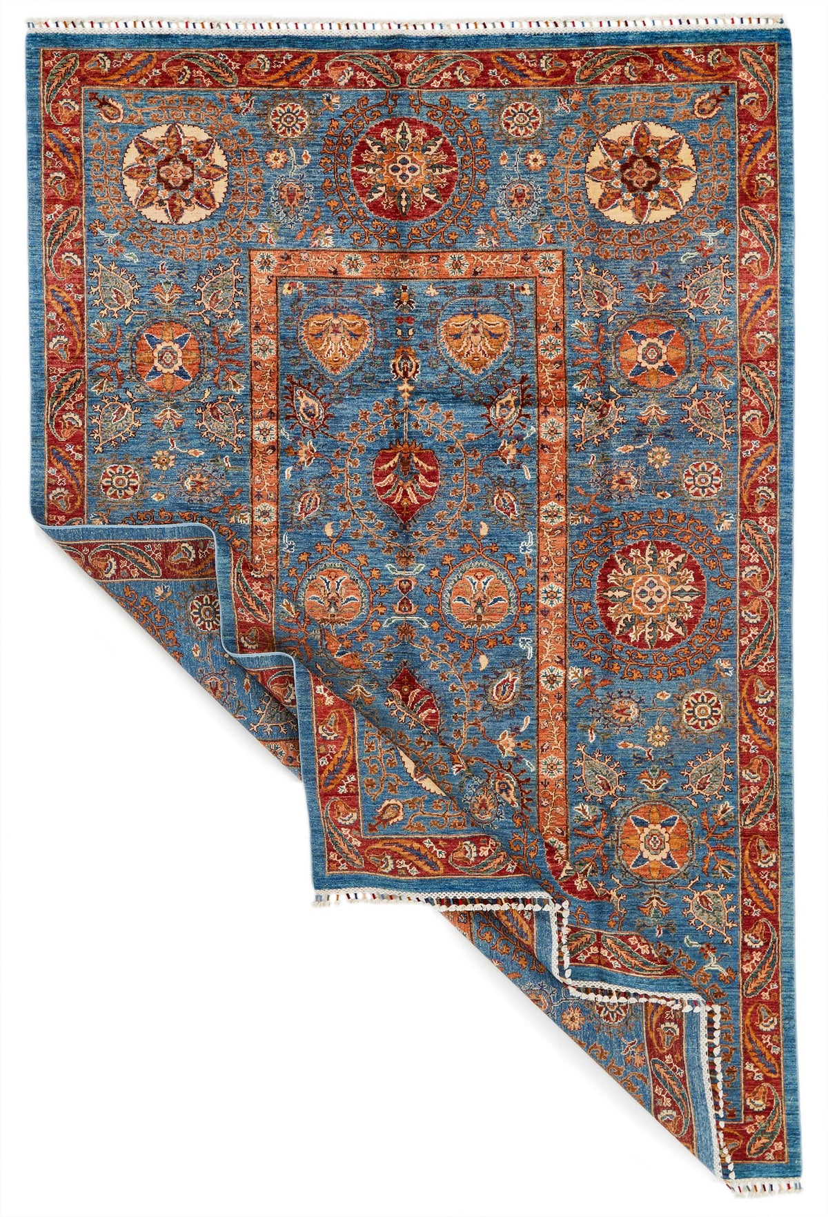6x10 Blue and Multicolor Anatolian Traditional Rug