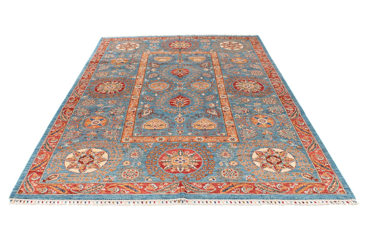6x10 Blue and Multicolor Anatolian Traditional Rug
