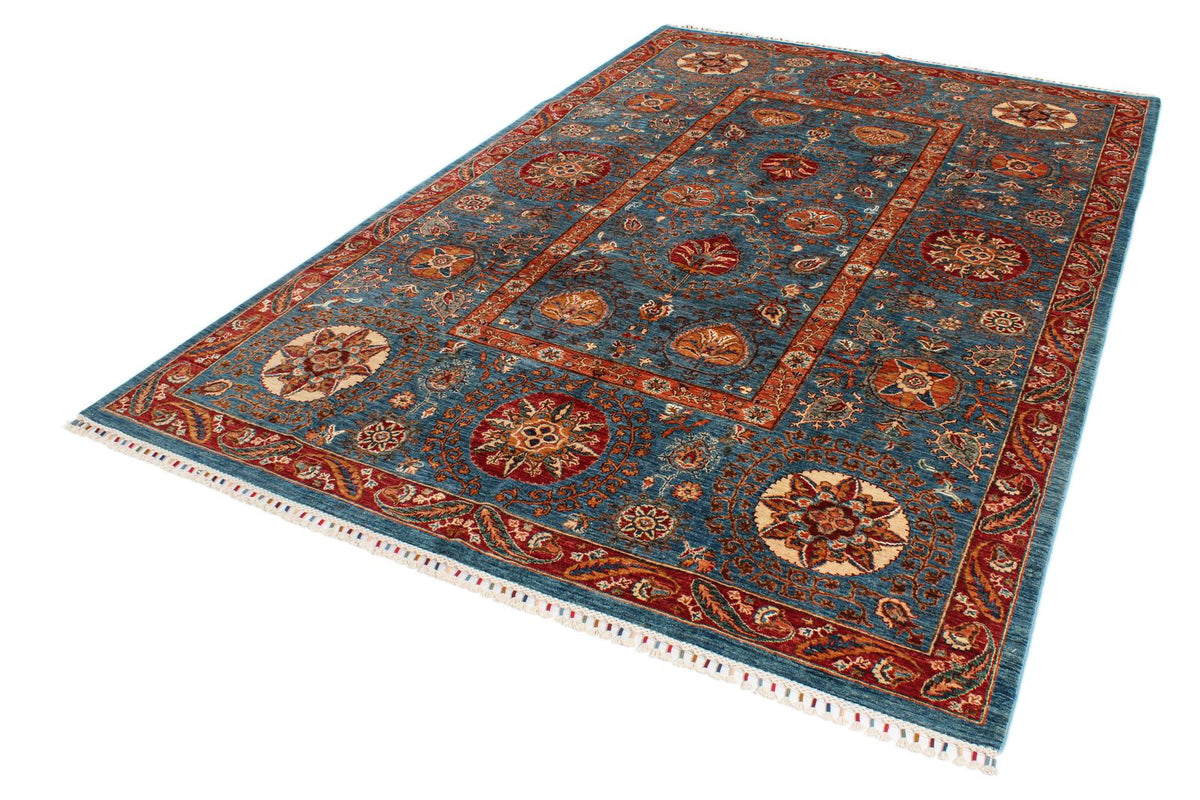 6x10 Blue and Multicolor Anatolian Traditional Rug