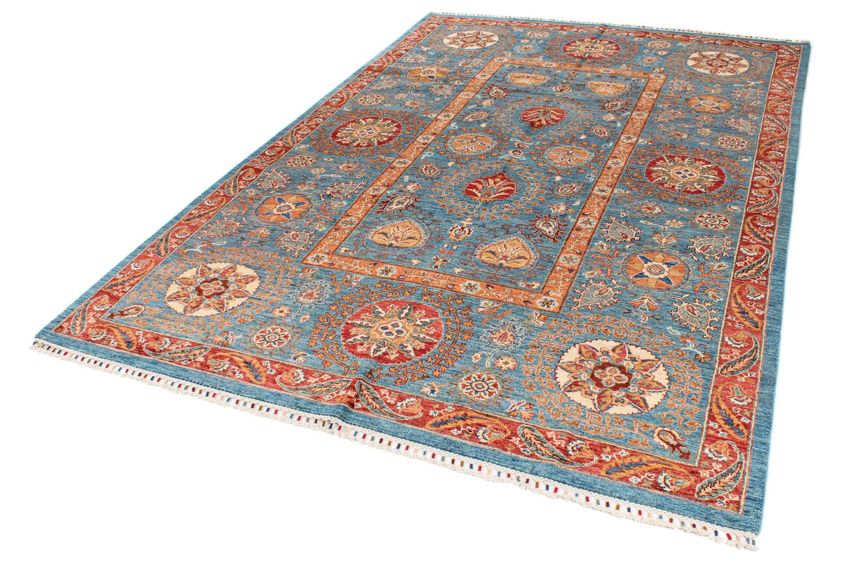 6x10 Blue and Multicolor Anatolian Traditional Rug