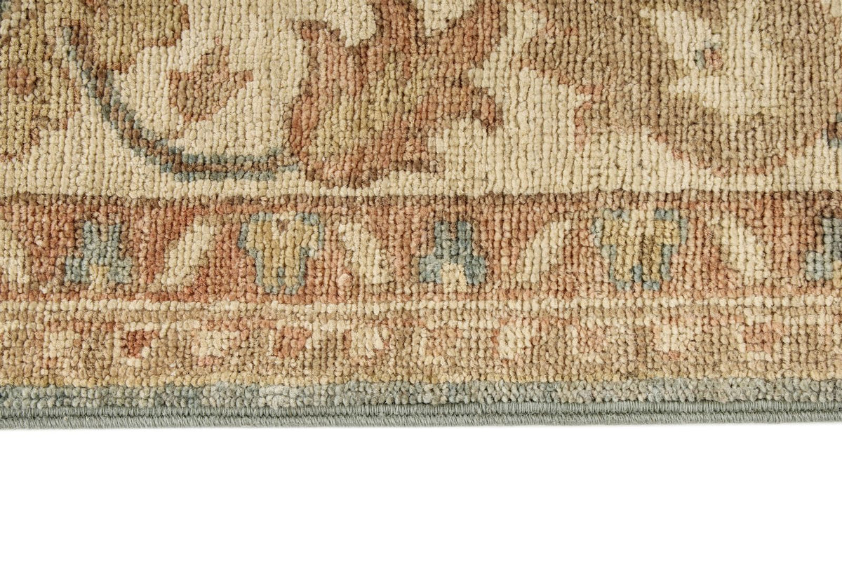 4x41 Blue and Ivory Turkish Oushak Runner