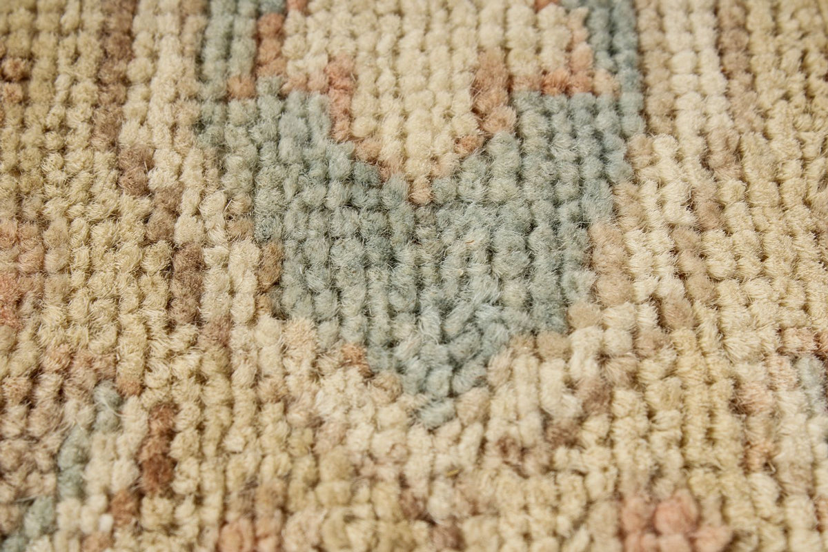 4x41 Blue and Ivory Turkish Oushak Runner