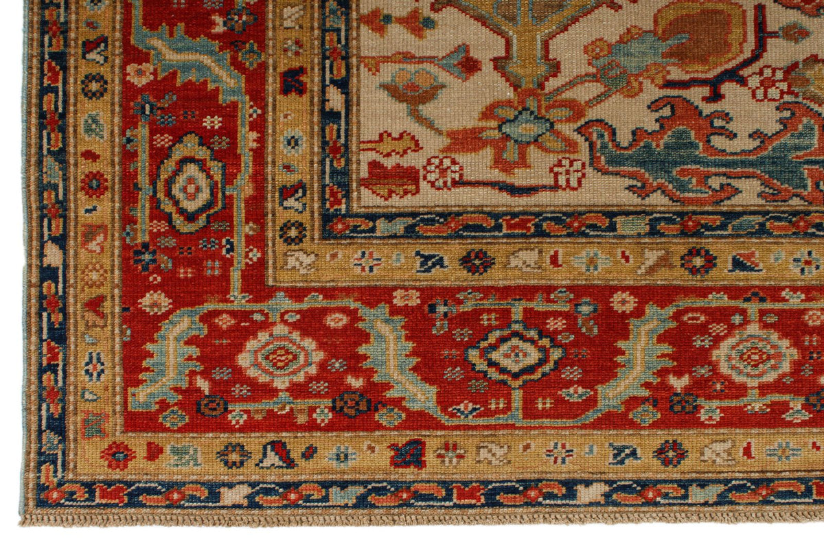 7x10 Blue and Red Turkish Traditional Rug