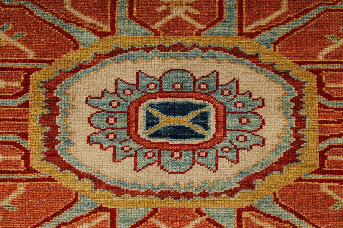 7x10 Blue and Red Turkish Traditional Rug