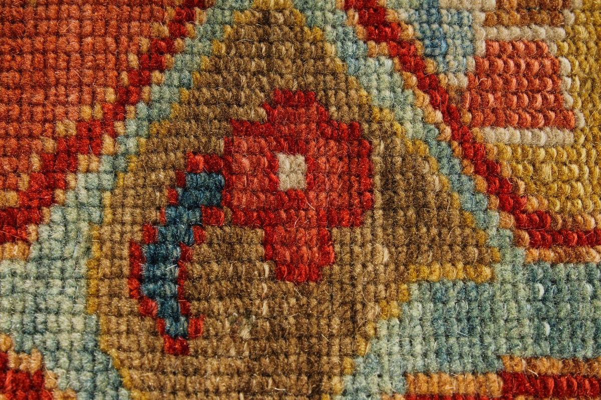 7x10 Blue and Red Turkish Traditional Rug