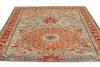 7x10 Blue and Red Turkish Traditional Rug