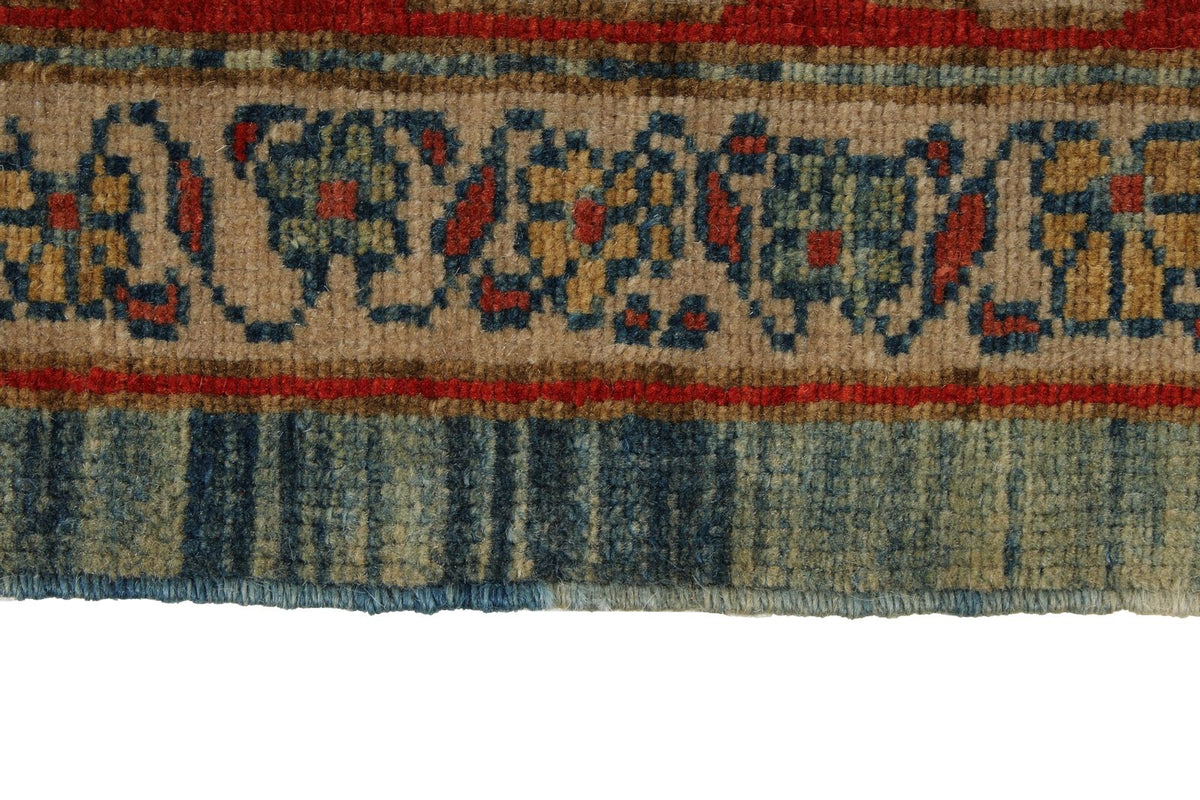 9x10 Red and Blue Turkish Traditional Rug