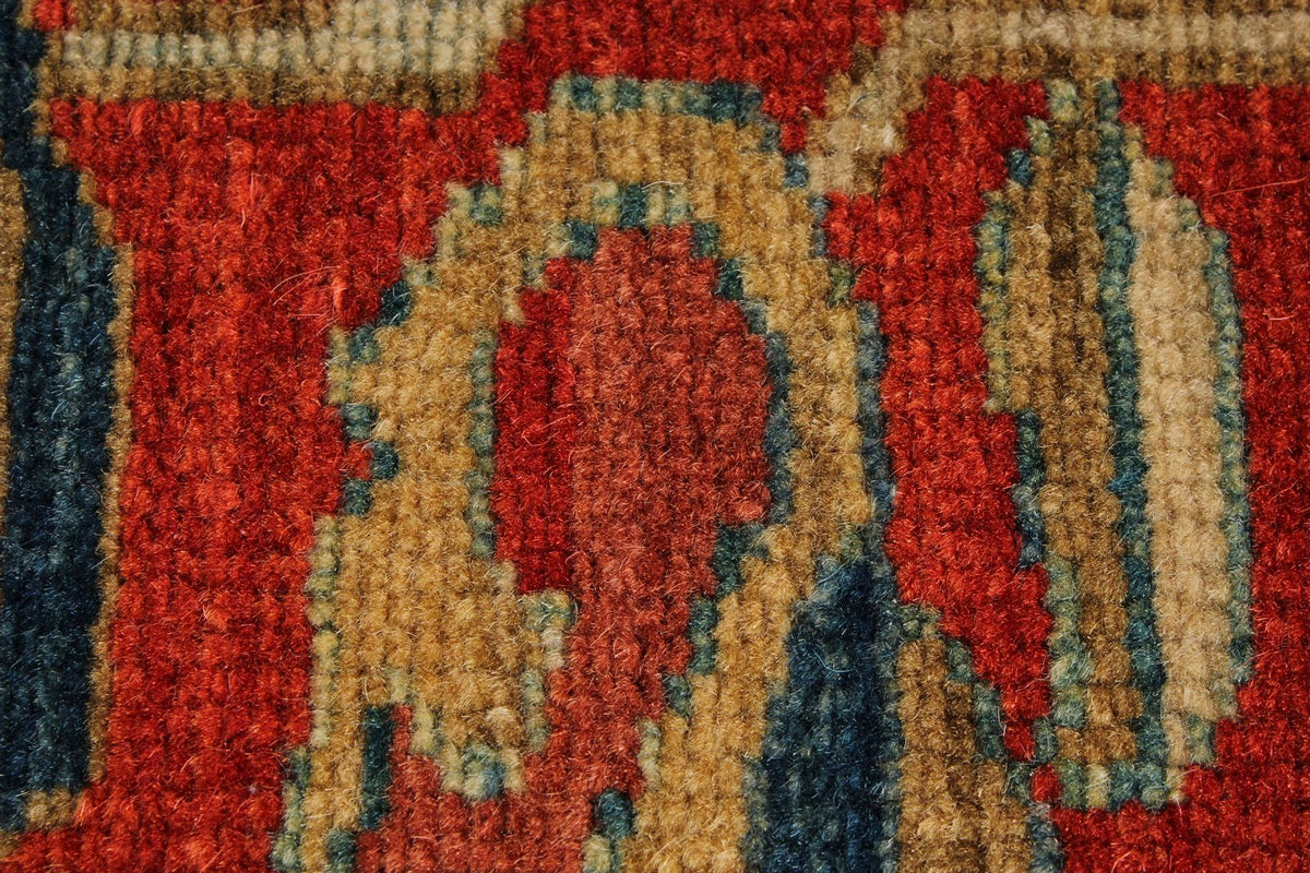 9x10 Red and Blue Turkish Traditional Rug