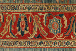9x10 Red and Blue Turkish Traditional Rug