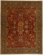 9x12 Red and Blue Turkish Traditional Rug