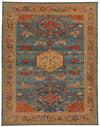 9x12 Blue and Light Peach Turkish Traditional Rug