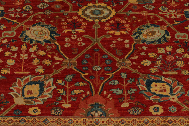 10x12 Red and Blue Turkish Traditional Rug