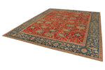 10x12 Red and Blue Turkish Traditional Rug