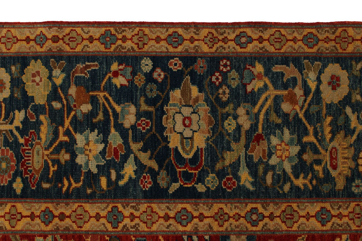 10x12 Red and Blue Turkish Traditional Rug