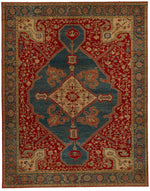 10x12 Red and Blue Turkish Traditional Rug