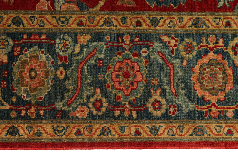 10x12 Red and Blue Turkish Traditional Rug