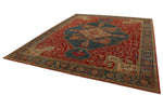 10x12 Red and Blue Turkish Traditional Rug