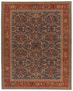 10x12 Blue and Red Turkish Traditional Rug