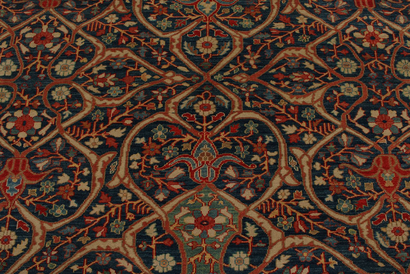 10x12 Blue and Red Turkish Traditional Rug