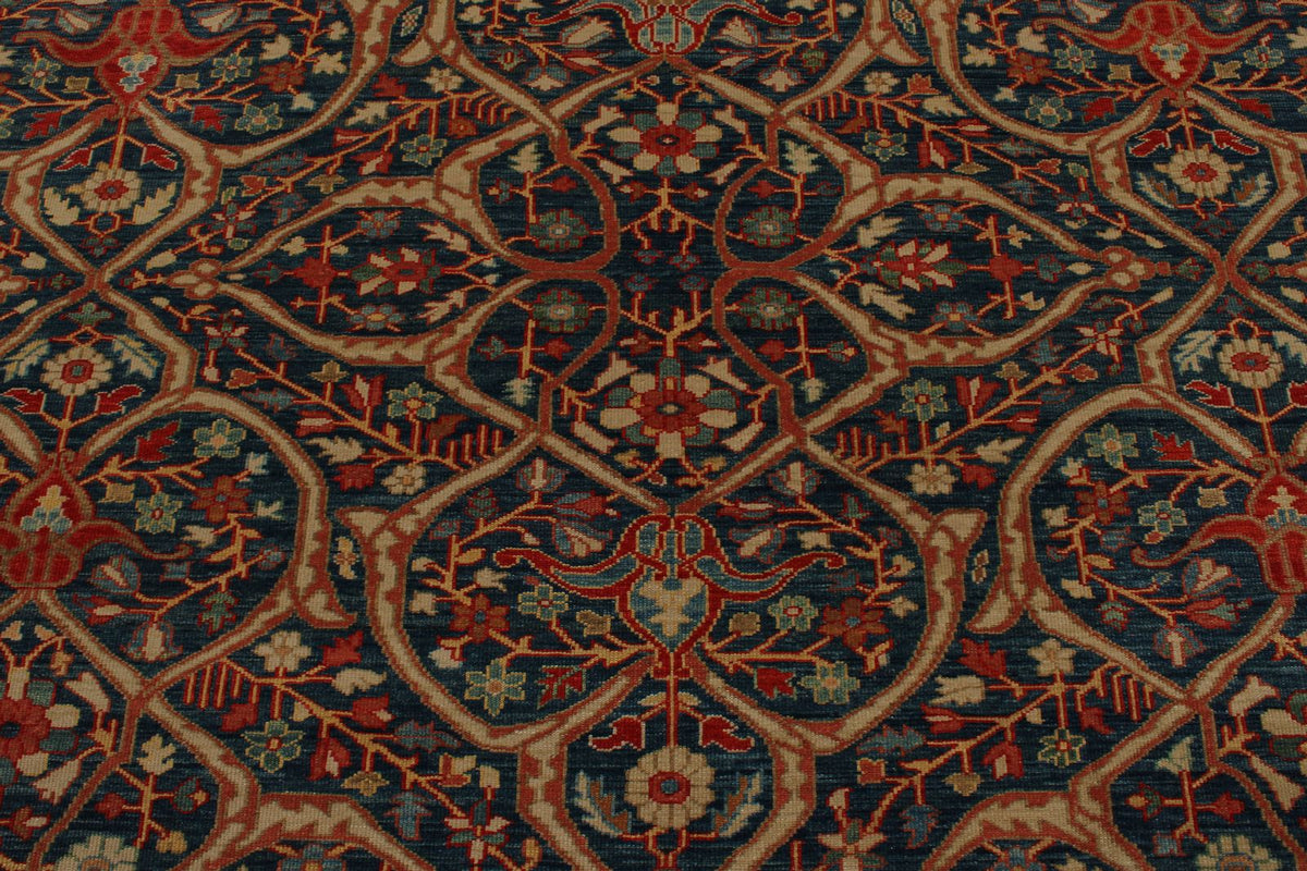10x12 Blue and Red Turkish Traditional Rug