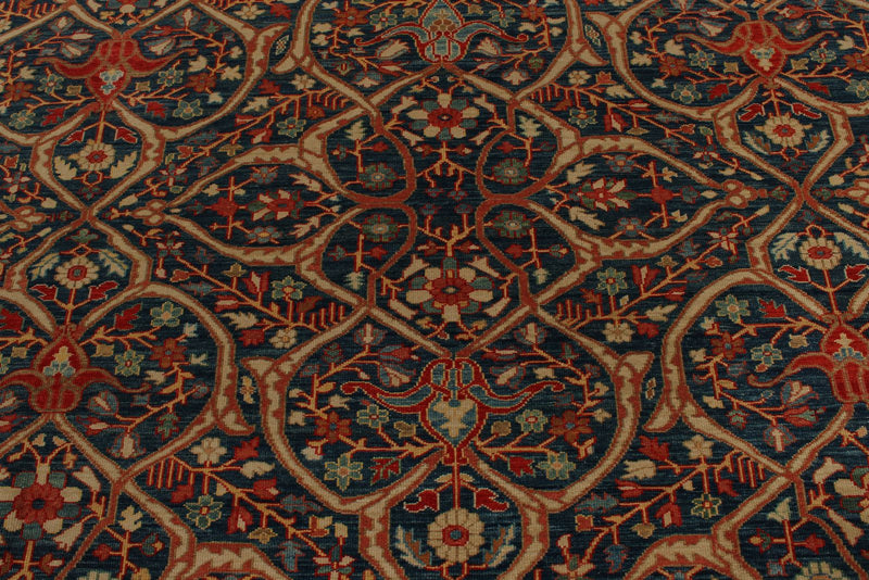 10x12 Blue and Red Turkish Traditional Rug