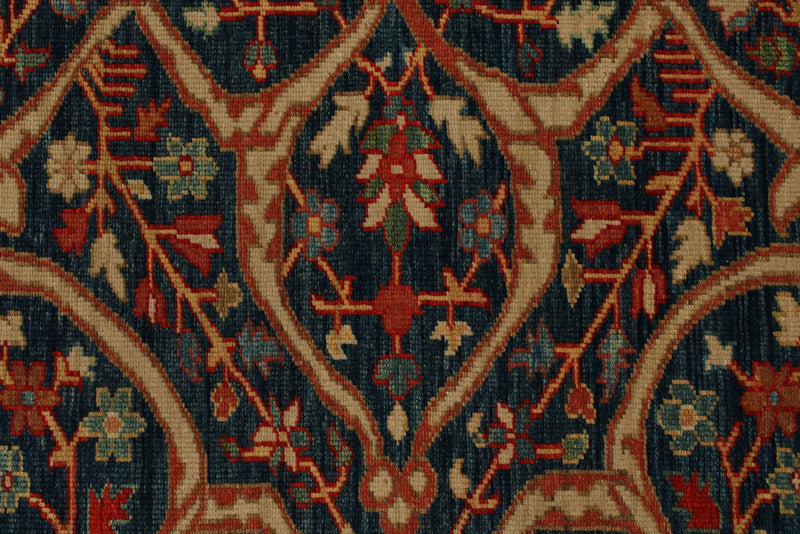 10x12 Blue and Red Turkish Traditional Rug