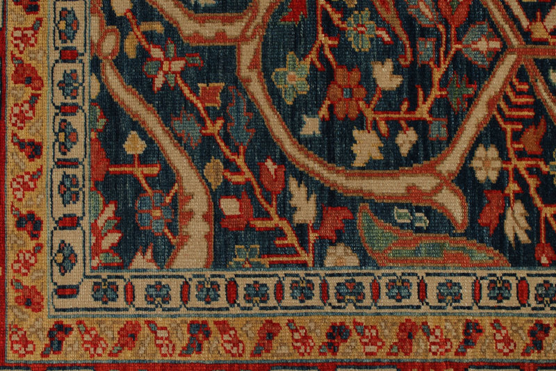 10x12 Blue and Red Turkish Traditional Rug