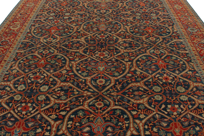 10x12 Blue and Red Turkish Traditional Rug