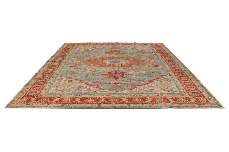 10x12 Blue and Red Turkish Traditional Rug