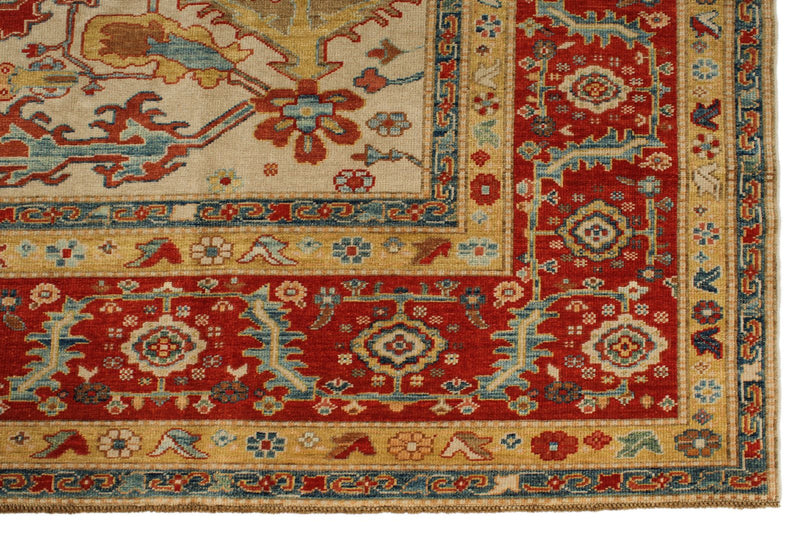 10x12 Blue and Red Turkish Traditional Rug