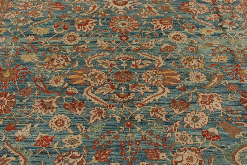 10x12 Blue and Camel Turkish Traditional Rug