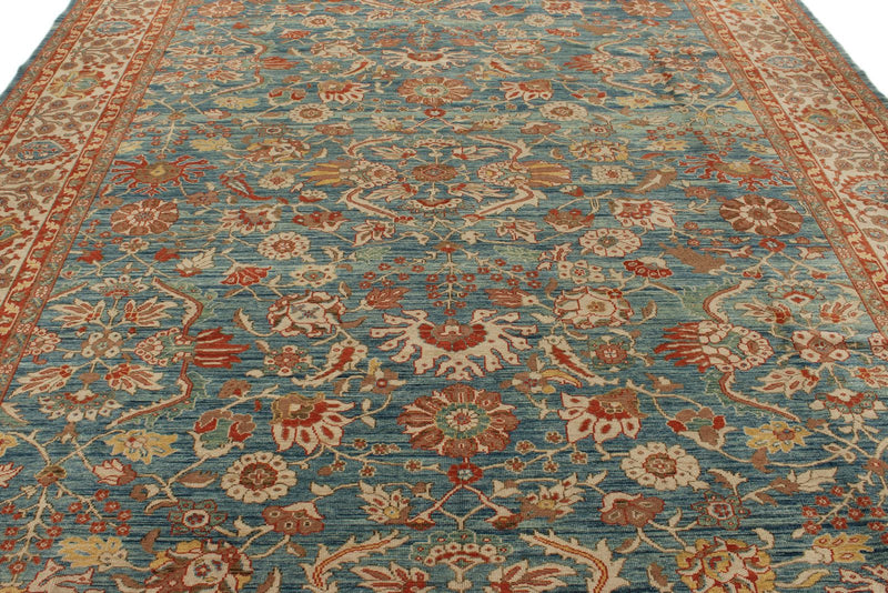 10x12 Blue and Camel Turkish Traditional Rug