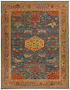 9x12 Blue and Camel Turkish Traditional Rug