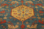 9x12 Blue and Camel Turkish Traditional Rug