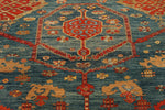 9x12 Blue and Camel Turkish Traditional Rug