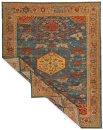 9x12 Blue and Camel Turkish Traditional Rug