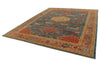 9x12 Blue and Camel Turkish Traditional Rug