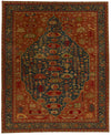 11x13 Rust and Navy Turkish Traditional Rug