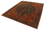 11x13 Rust and Navy Turkish Traditional Rug