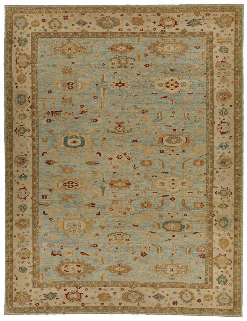 11x14 Blue and White Turkish Traditional Rug