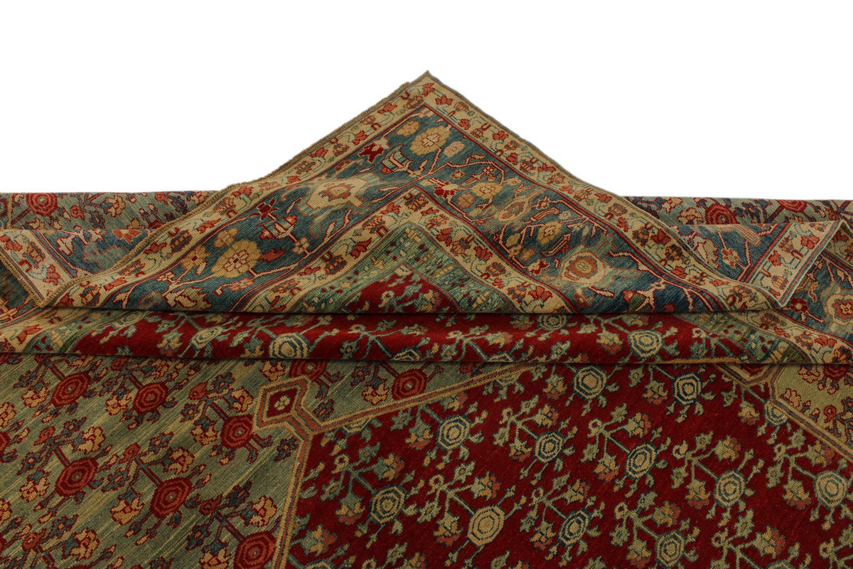 12x13 Red and Brown Turkish Traditional Rug