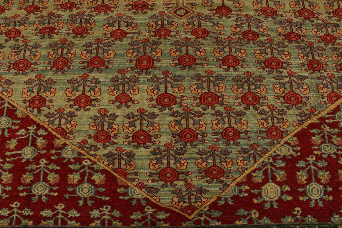 12x13 Red and Brown Turkish Traditional Rug