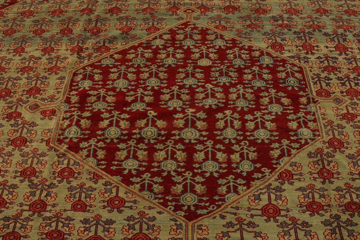 12x13 Red and Brown Turkish Traditional Rug