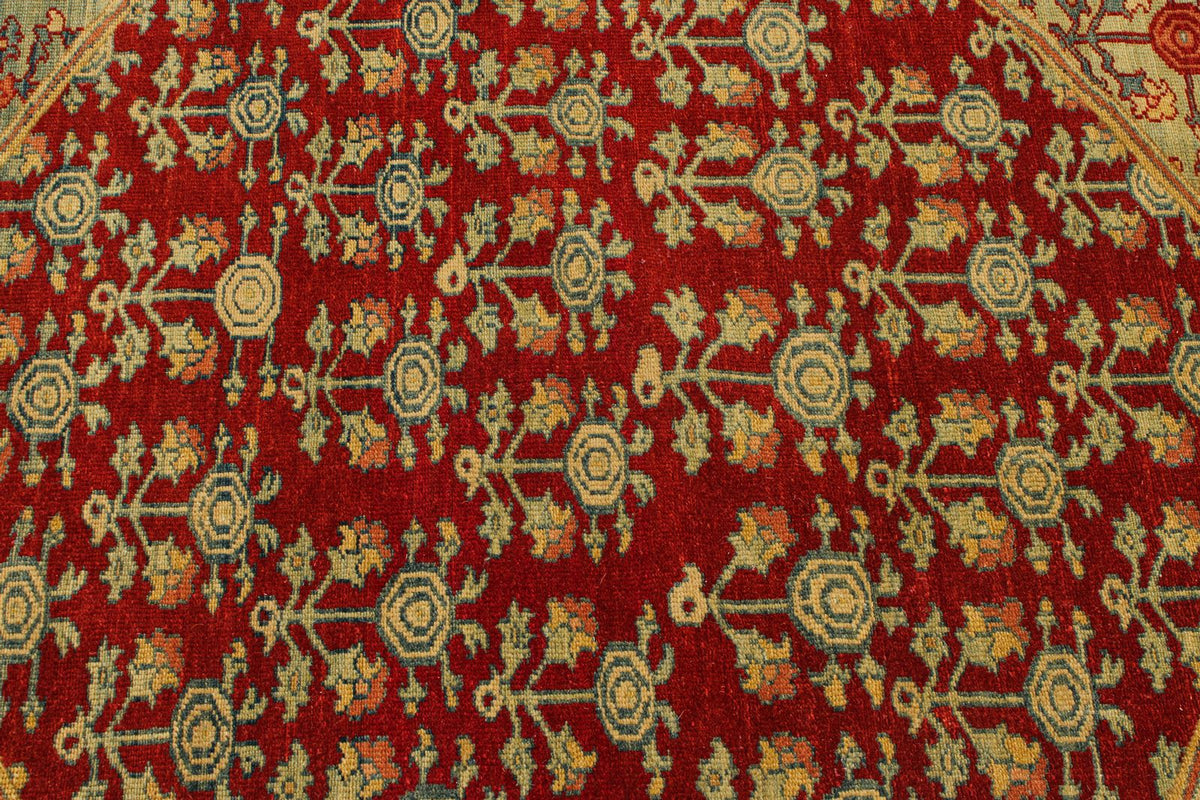 12x13 Red and Brown Turkish Traditional Rug