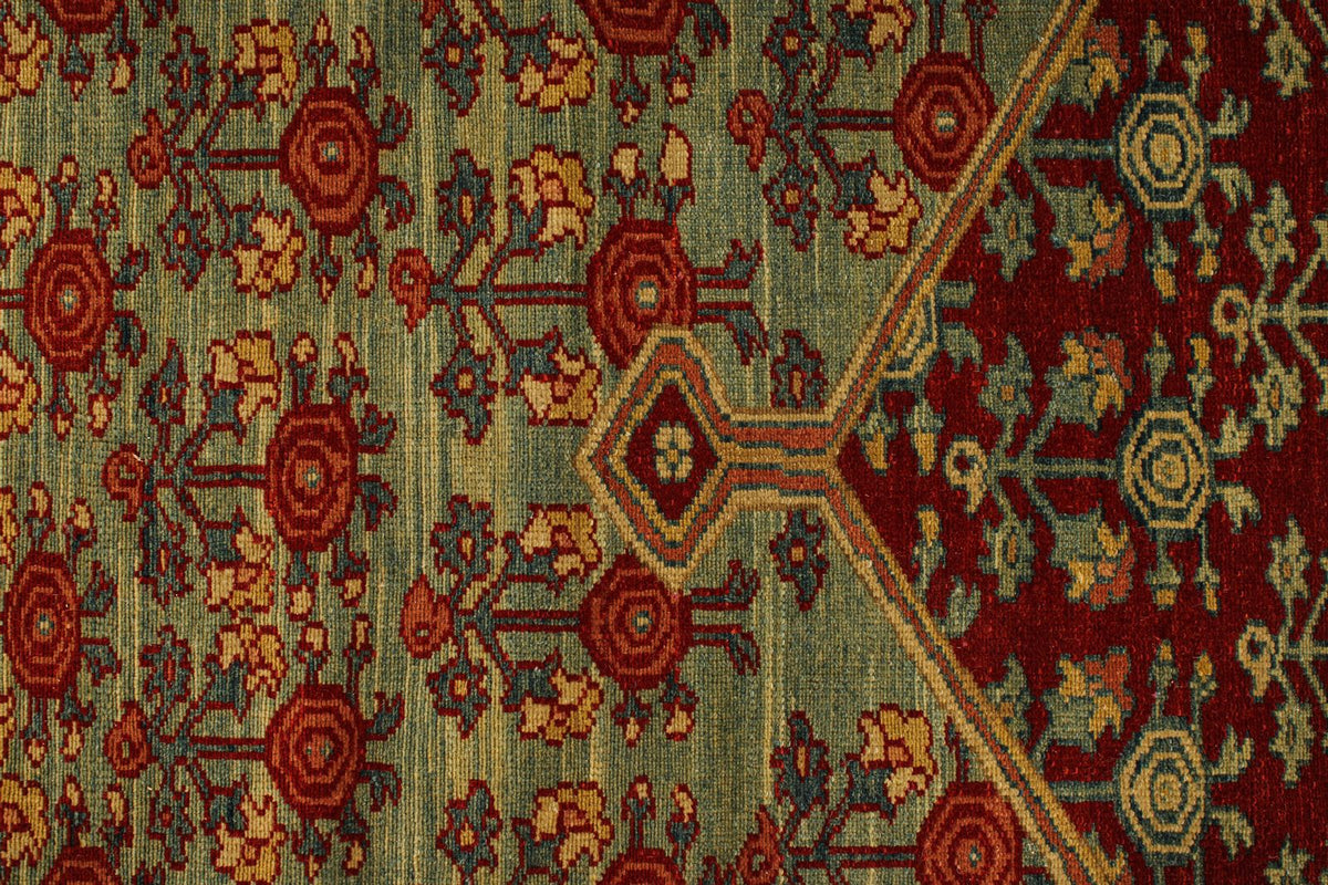 12x13 Red and Brown Turkish Traditional Rug