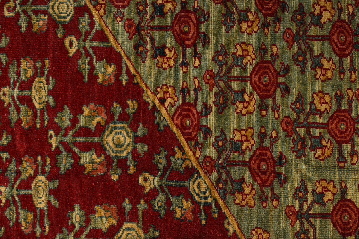 12x13 Red and Brown Turkish Traditional Rug